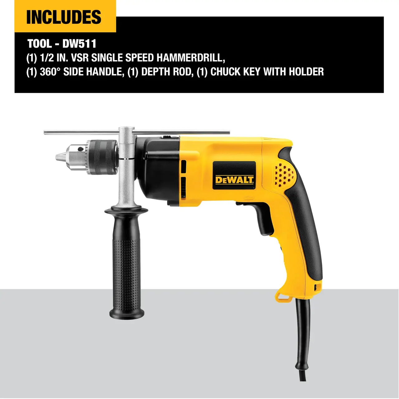 DeWalt 12-13-MM-VSR-SINGLE-SPEED-HAMMER-DRILL