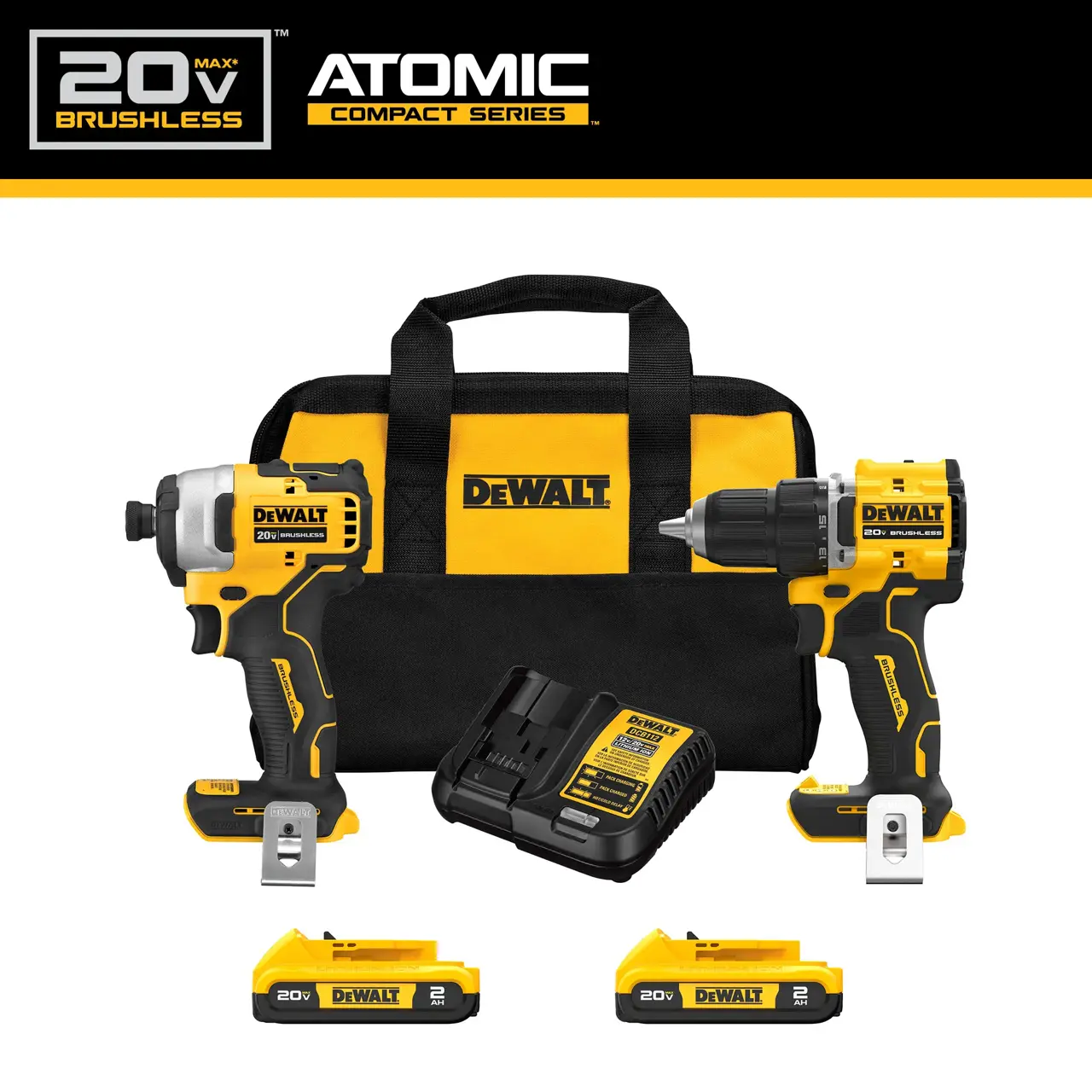 DeWalt 20V-MAX-ATOMIC-BRUSHLES-COMPACT-DRILLDRIVER-AND-IMPACT-DRIVER-COMBO-KIT