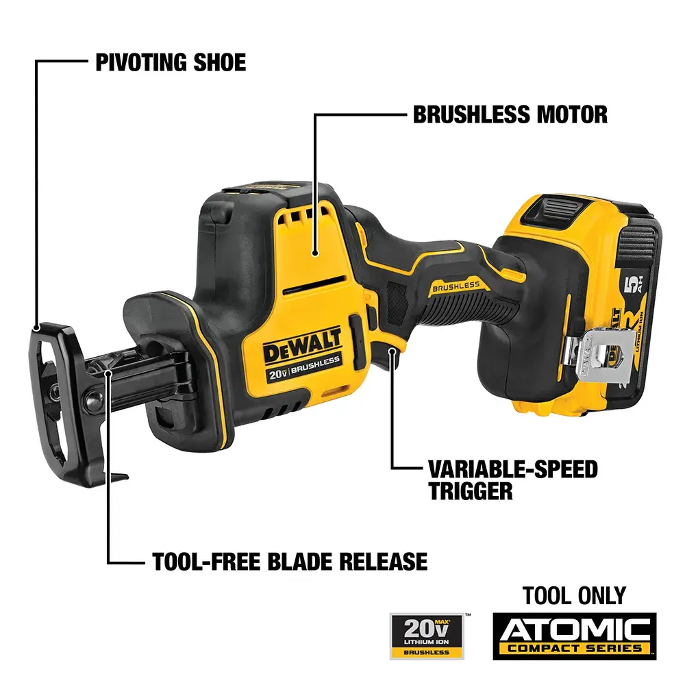 DeWalt 20V-MAX-ATOMIC-CORDLESS-ONE-HANDED-RECIPROCATING-SAW-KIT