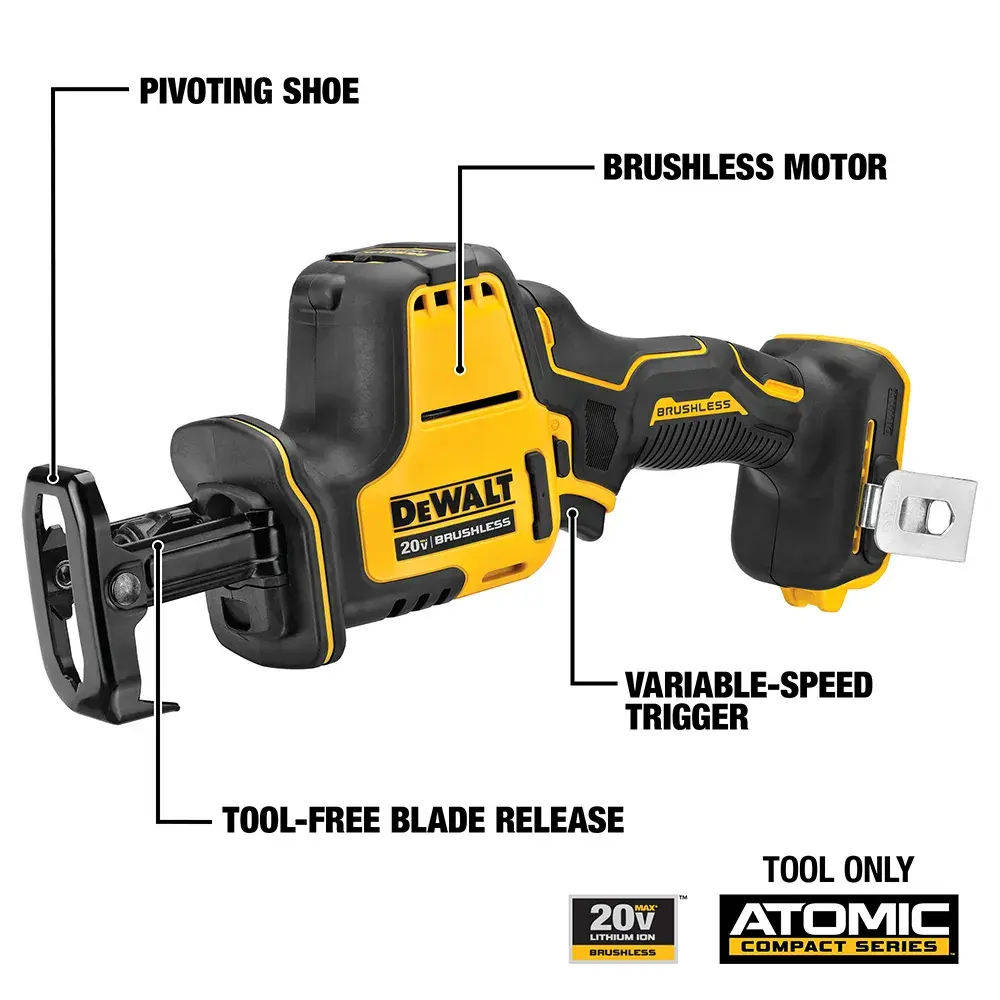 DeWalt 20V-MAX-ATOMIC-CORDLESS-ONE-HANDED-RECIPROCATING-SAW-TOOL-ONLY