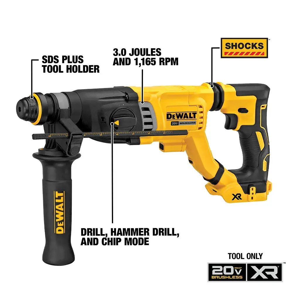 DeWalt 20V-MAX-BRUSHLESS-CORDLESS-1-18-29MM-SDS-PLUS-D-HANDLE-ROTARY-HAMMER-TOOL-ONLY