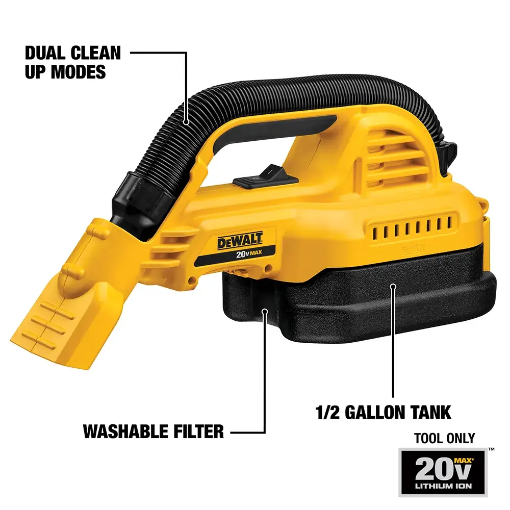 DeWalt 20V-MAX-CORDLESS-VACUUM-KIT-WETDRY-PORTABLE-12-GALLONTOOL-ONLY