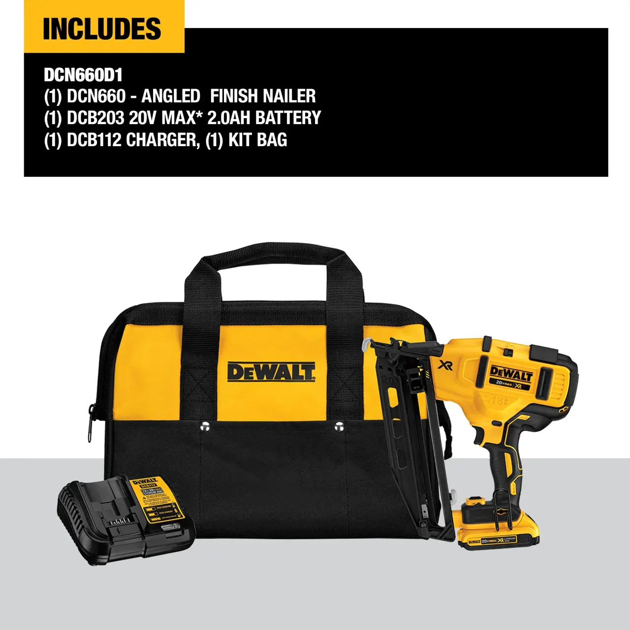 DeWalt 20V-MAX-XR-16-GA-ANGLED-FINISH-NAILER-KIT