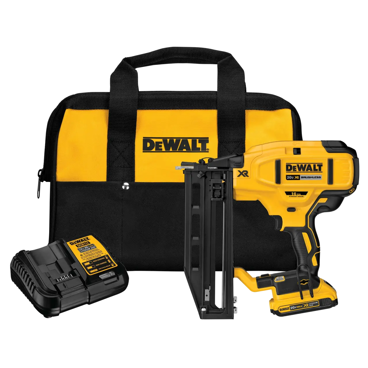 DeWalt 20V-MAX-XR-16-GA-CORDLESS-STRAIGHT-FINISH-NAILER-KIT