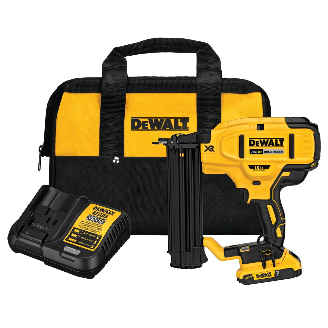 DeWalt 20V-MAX-XR-18-GA-CORDLESS-BRAD-NAILER-1-20-AH-BATTERY-AND-CHARGER