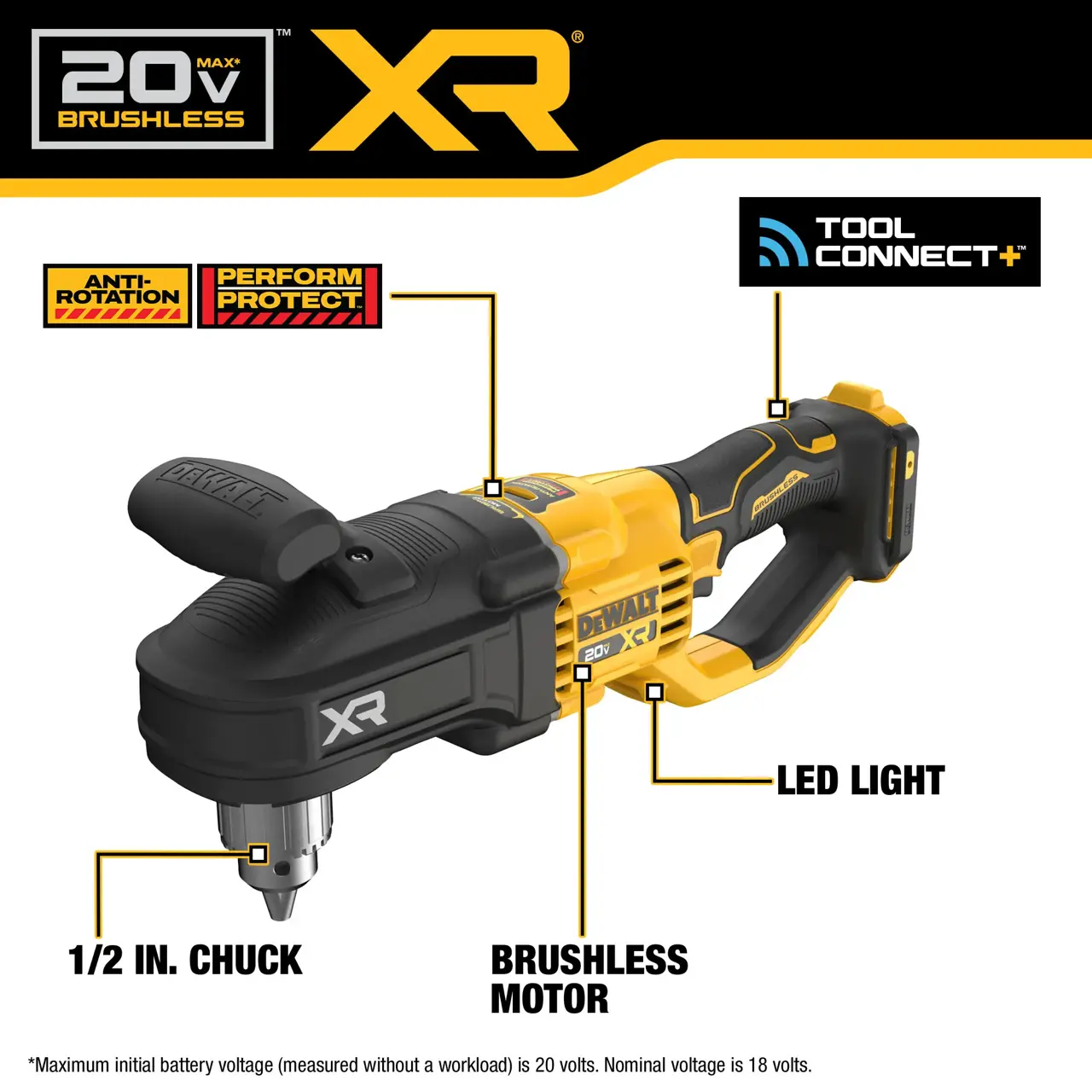 DeWalt 20V-MAX-XR-BRUSHLESS-CORDLESS-12-COMPACT-STUD-JOIST-DRILL-TOOL-ONLY