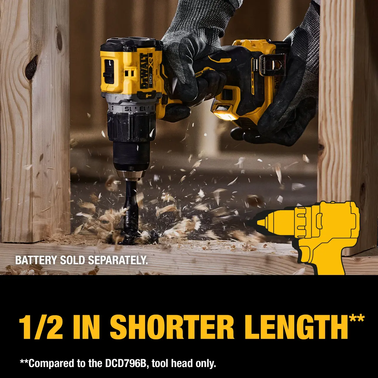 DeWalt 20V-MAX-XR-BRUSHLESS-CORDLESS-12-HAMMER-DRILLDRIVER-TOOL-ONLY