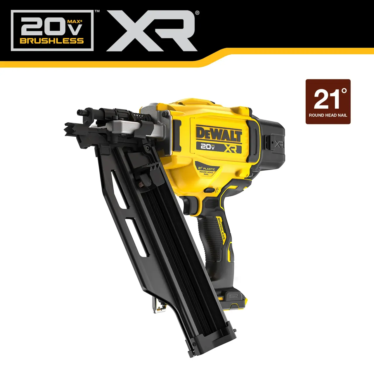 DeWalt 20V-MAX-XR-BRUSHLESS-CORDLESS-21DEG-PLASTIC-COLLATED-FRAMING-NAILER-TOOL-ONLY