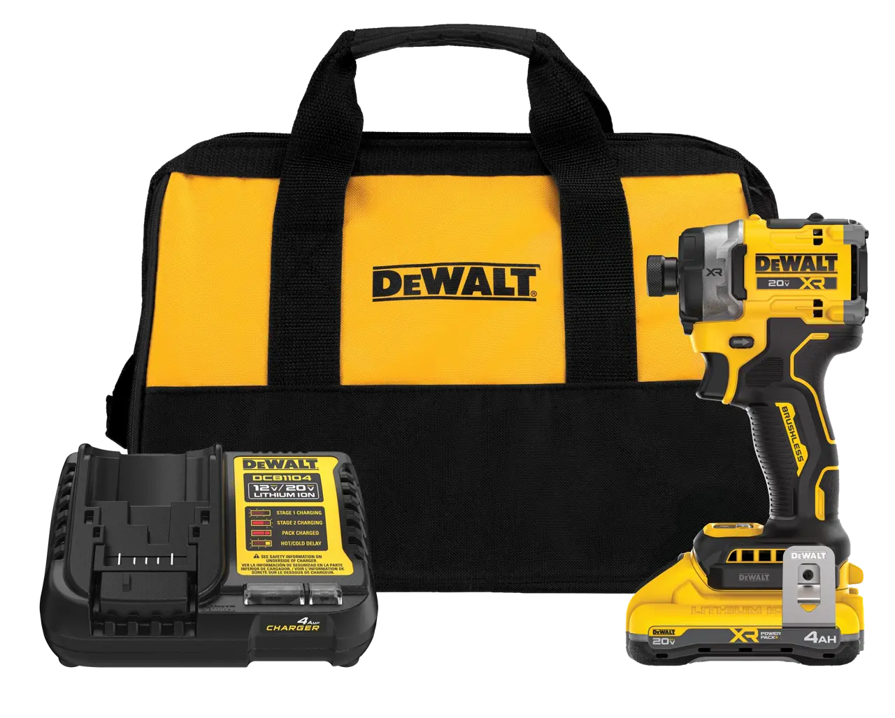 DeWalt 20V-MAX-XR-BRUSHLESS-CORDLESS-3-SPEED-HIGH-TORQUE-14-IMPACT-DRIVER-KIT