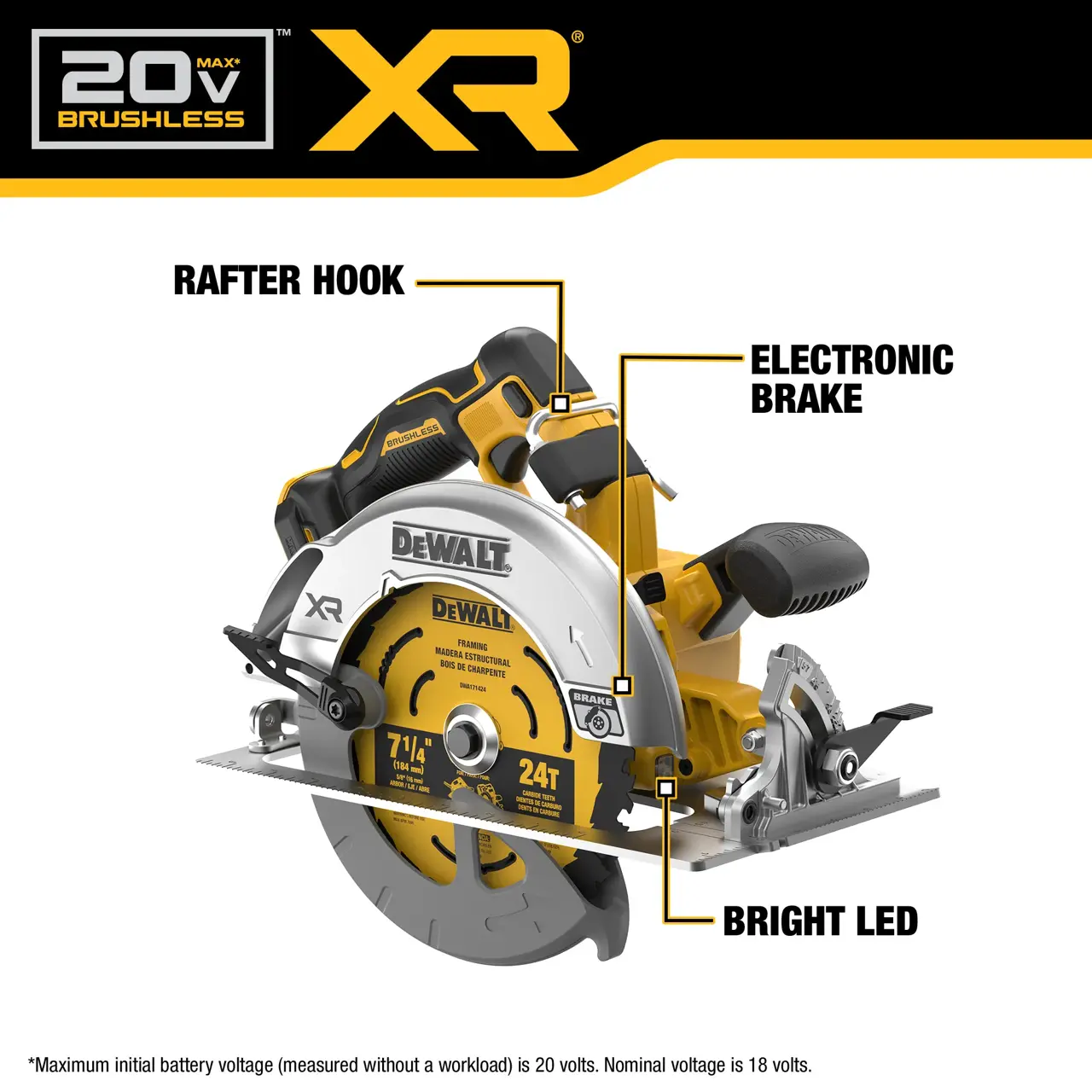 DeWalt 20V-MAX-XR-BRUSHLESS-CORDLESS-7-14-CIRCULAR-SAW-TOOL-ONLY