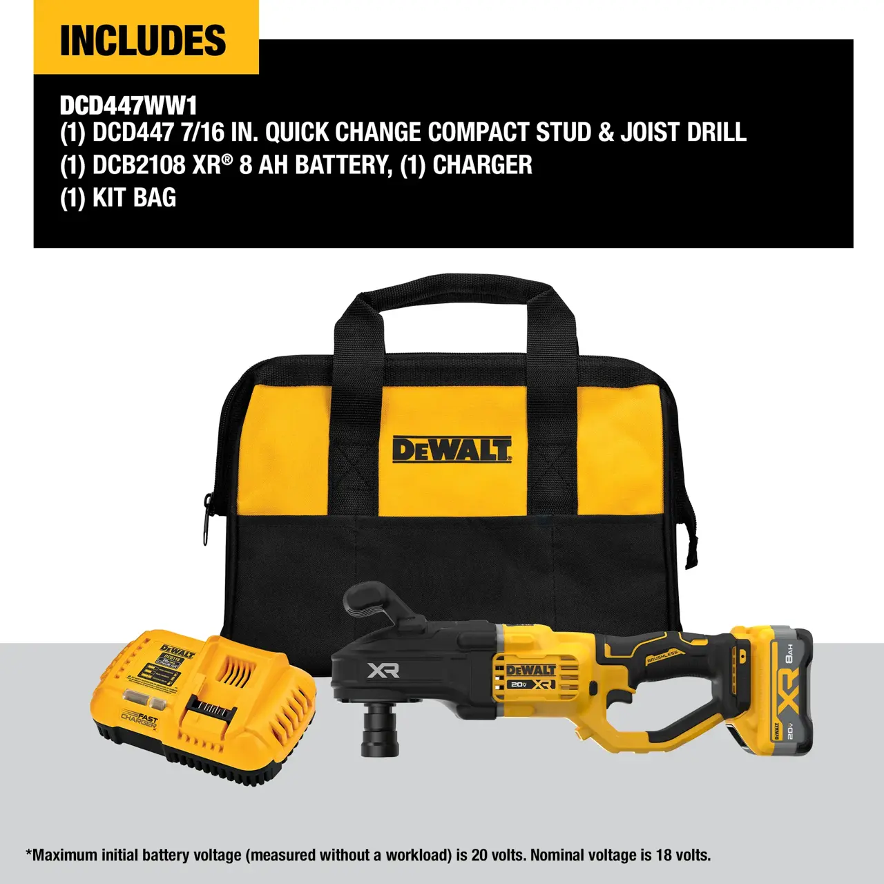 DeWalt 20V-MAX-XR-BRUSHLESS-CORDLESS-716-QUICK-CHANGE-COMPACT-STUD-JOIST-DRILL-KIT