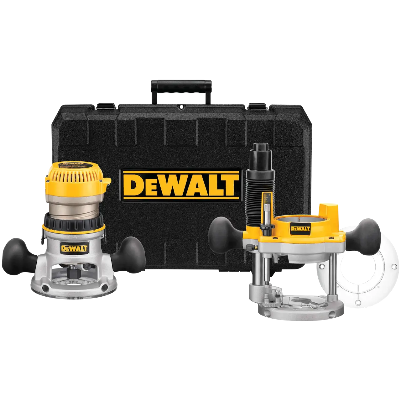 DeWalt 2-14-HP-MAXIMUM-MOTOR-HP-EVS-FIXED-BASE-PLUNGE-ROUTER-COMBO-KIT-W-SOFT-START