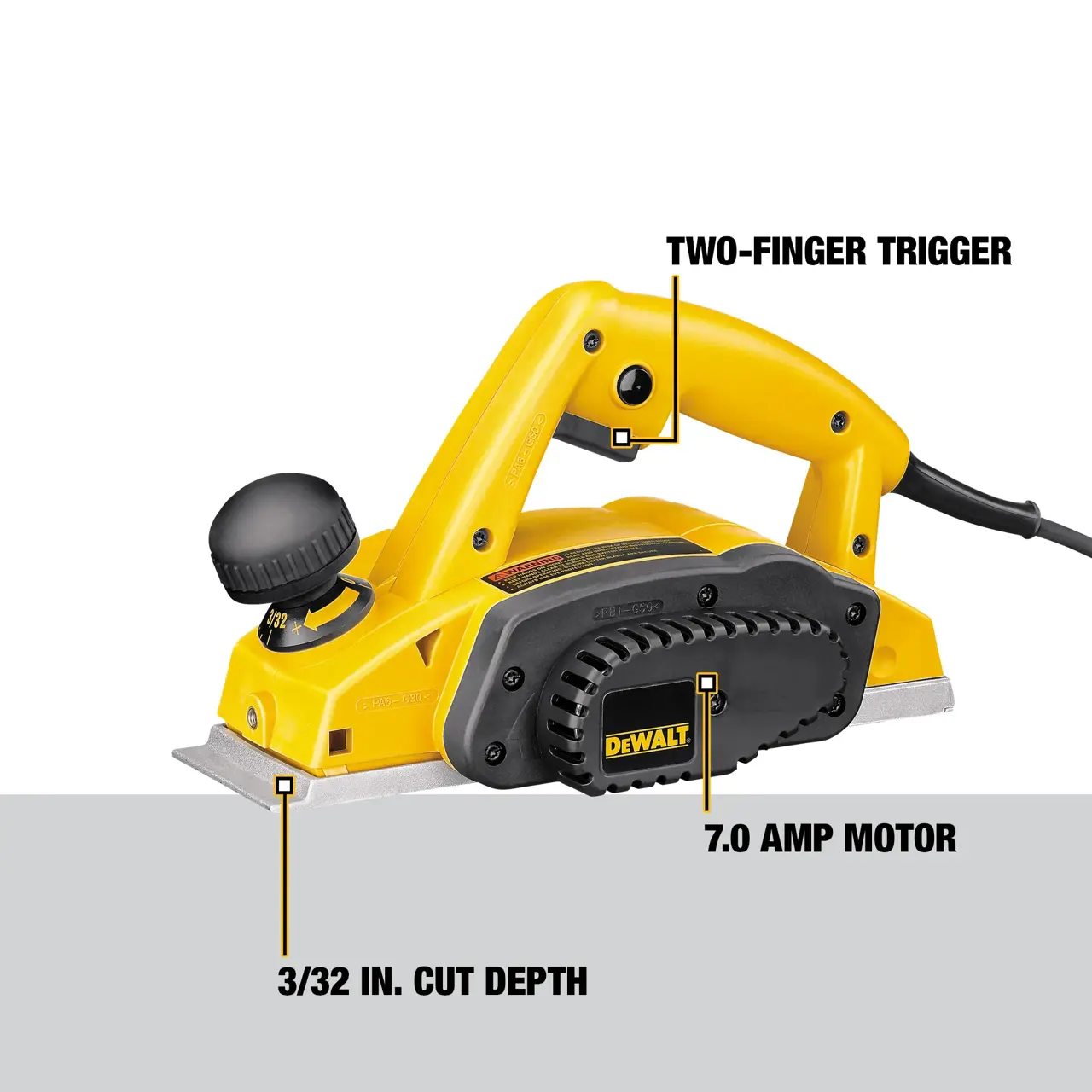 DeWalt 3-14-83MM-CORDED-ELECTRIC-PLANER-KIT-332-25MM-DEPTH-CUT