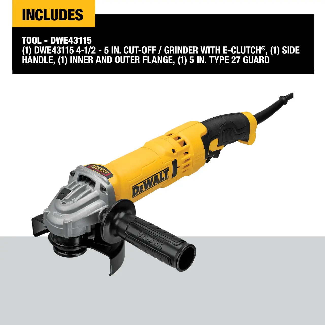 DeWalt 4-12-5-114MM-127MM-CORDED-ELECTRIC-HIGH-PERFORMANCE-TRIGGER-SWITCH-ANGLE-GRINDER