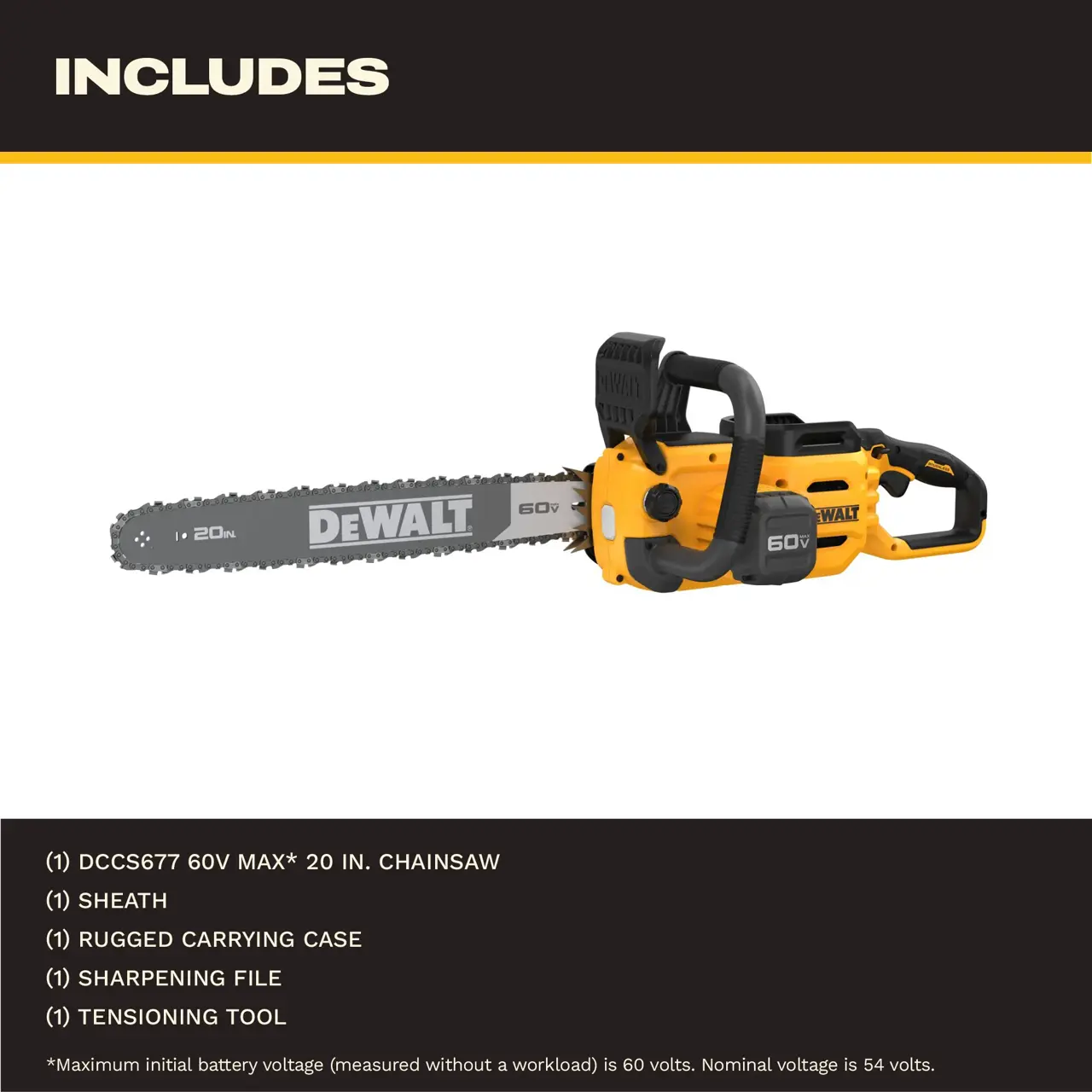 DeWalt 60V-MAX-20-BRUSHLESS-CORDLESS-CHAINSAW-TOOL-ONLY