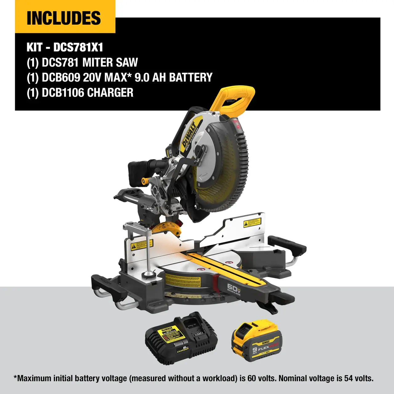 DeWalt 60V-MAX-BRUSHLESS-CORDLESS-12-DOUBLE-BEVEL-SLIDING-MITER-SAW-KIT