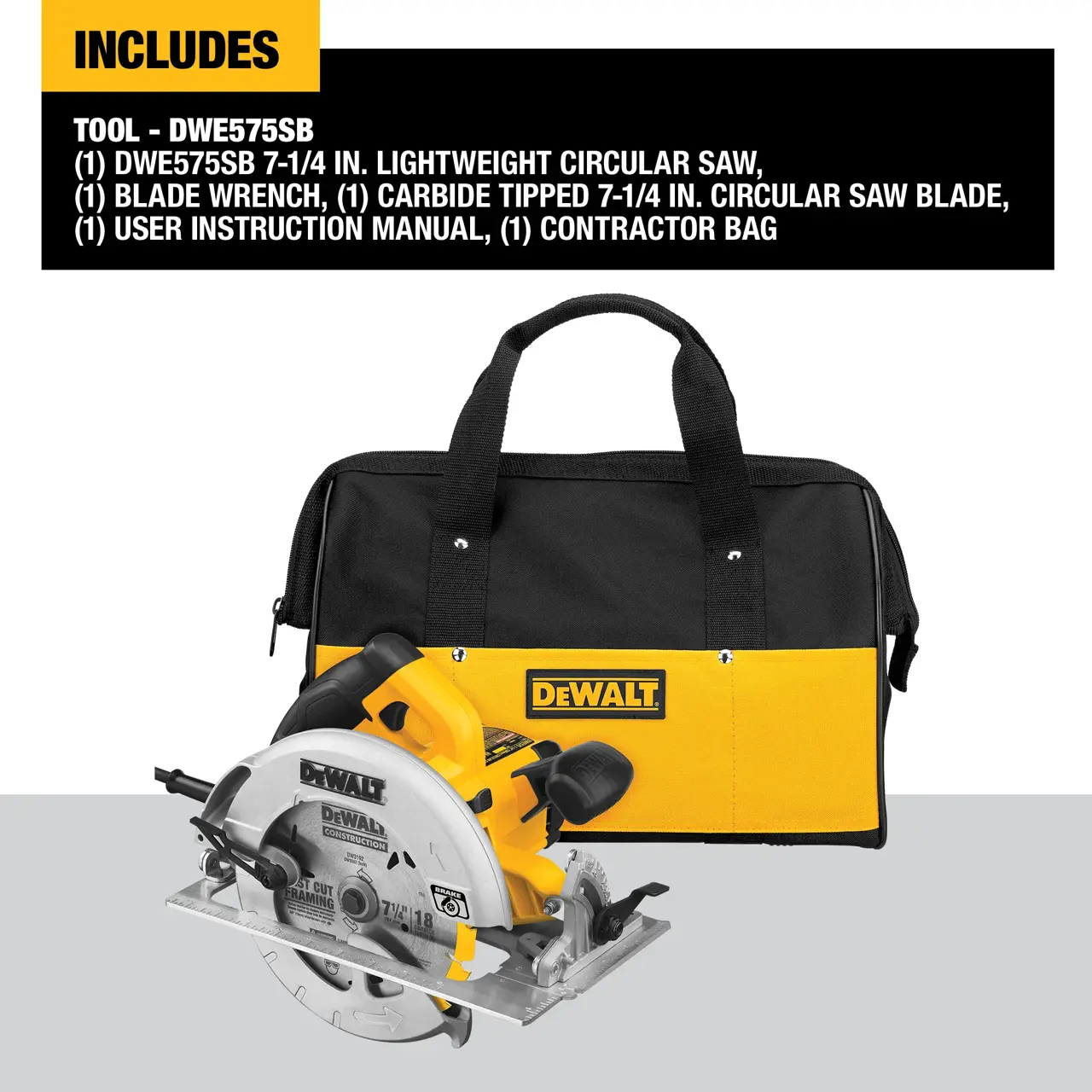 DeWalt 7-14-LIGHTWEIGHT-CIRCULAR-SAW-CONTRACTOR-BAG-TOOL-ONLY
