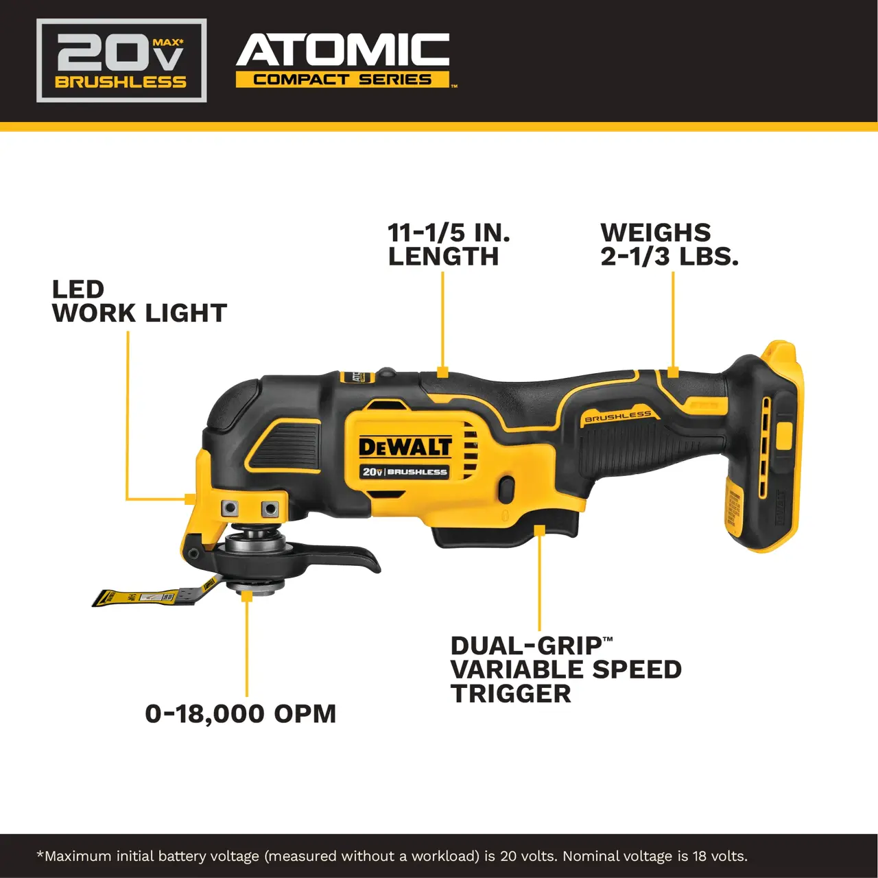 DeWalt ATOMIC-20V-MAX-BRUSHLESS-CORDLESS-OSCILLATING-MULTI-TOOL-KIT