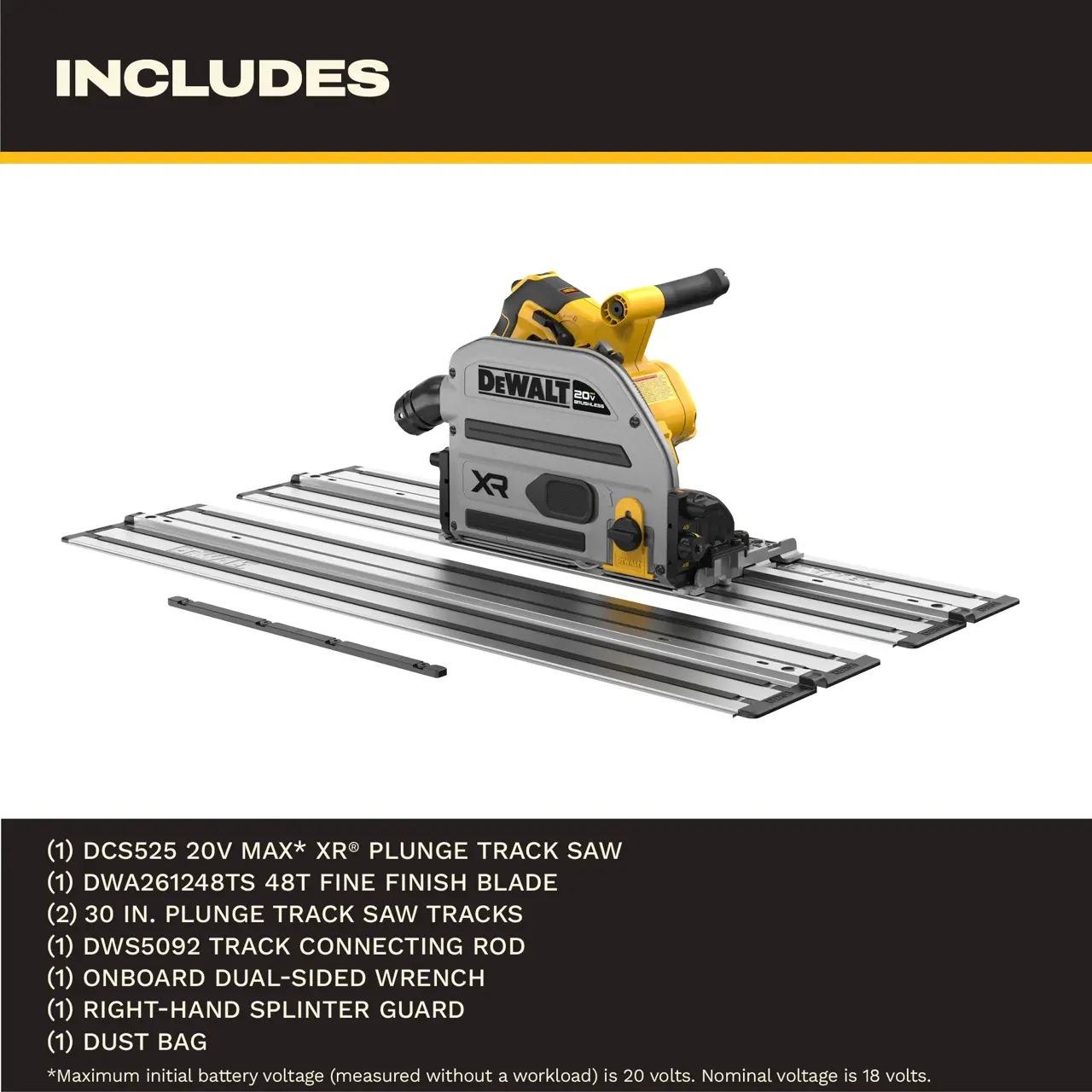 DeWalt DEWALT-20V-MAX-XR-6-12-PLUNGE-TRACK-SAW-TOOL-ONLY-TRACKS