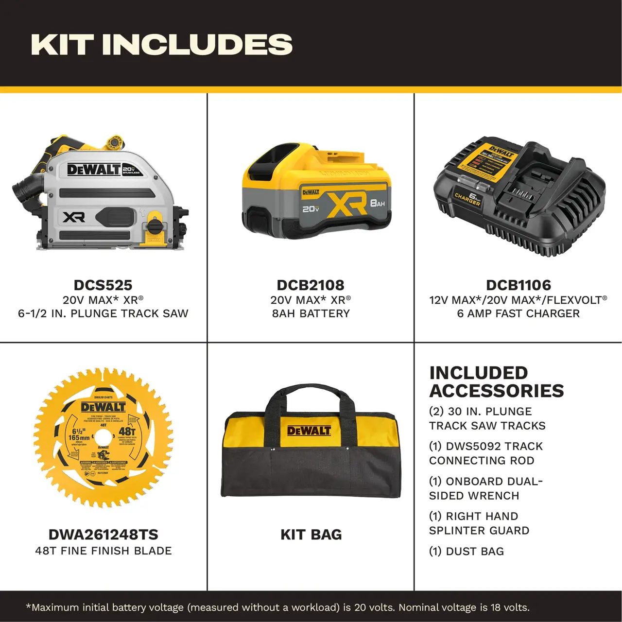 DeWalt DEWALT-20V-MAX-XR-6-12-PLUNGE-TRACK-SAW-TRACKS-KIT