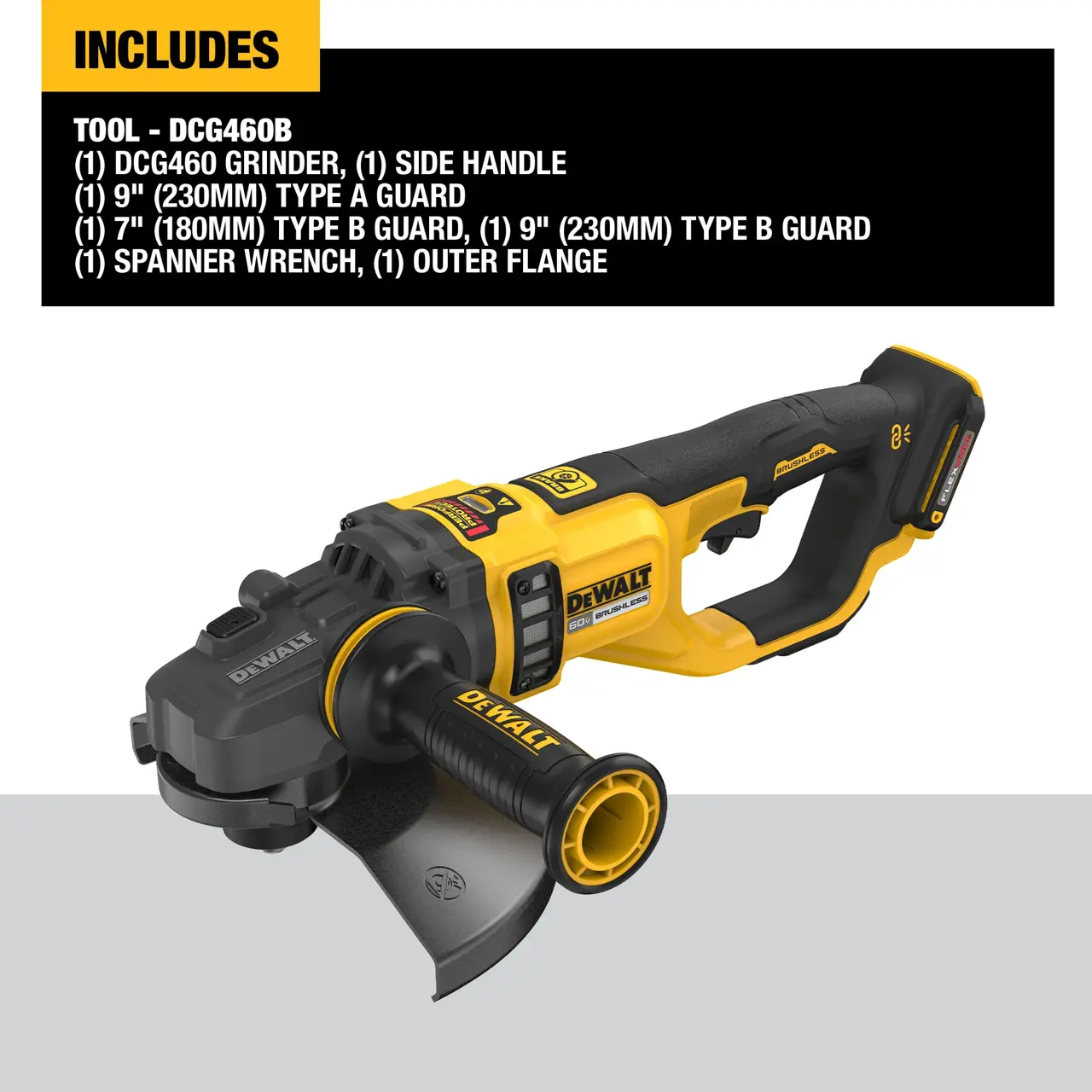 DeWalt FLEXVOLT-60V-MAX-7-9-178MM-230MM-CORDLESS-LARGE-ANGLE-GRINDER-TOOL-ONLY
