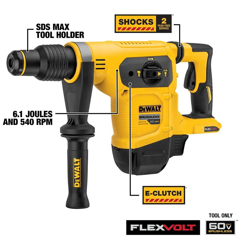 DeWalt FLEXVOLT-60V-MAX-CORDLESS-BRUSHLESS-1-916-40MM-SDS-MAX-ROTARY-HAMMER-DRILL-TOOL