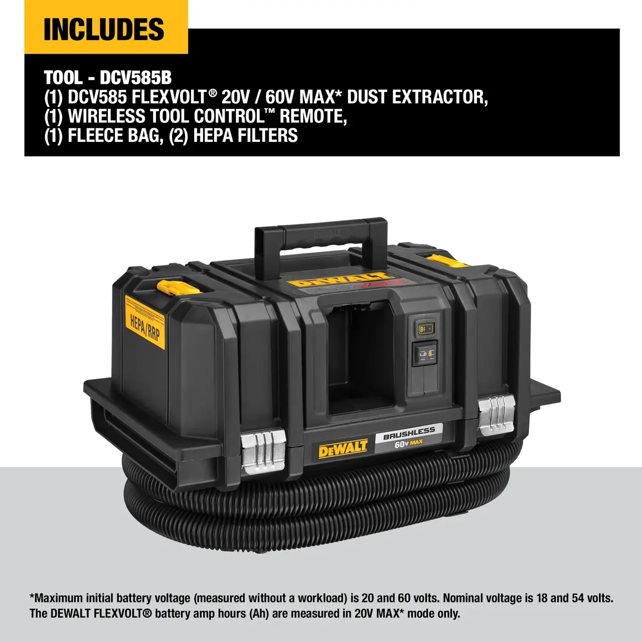 DeWalt FLEXVOLT-60V-MAX-CORDLESS-DUST-EXTRACTOR-TOOL-ONLY