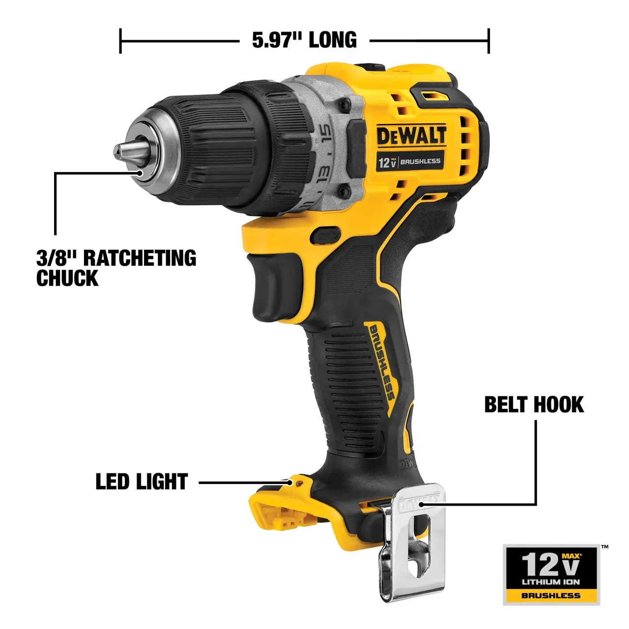 DeWalt XTREME-12V-MAX-38-BRUSHLESS-DRILLDRIVER-TOOL-ONLY