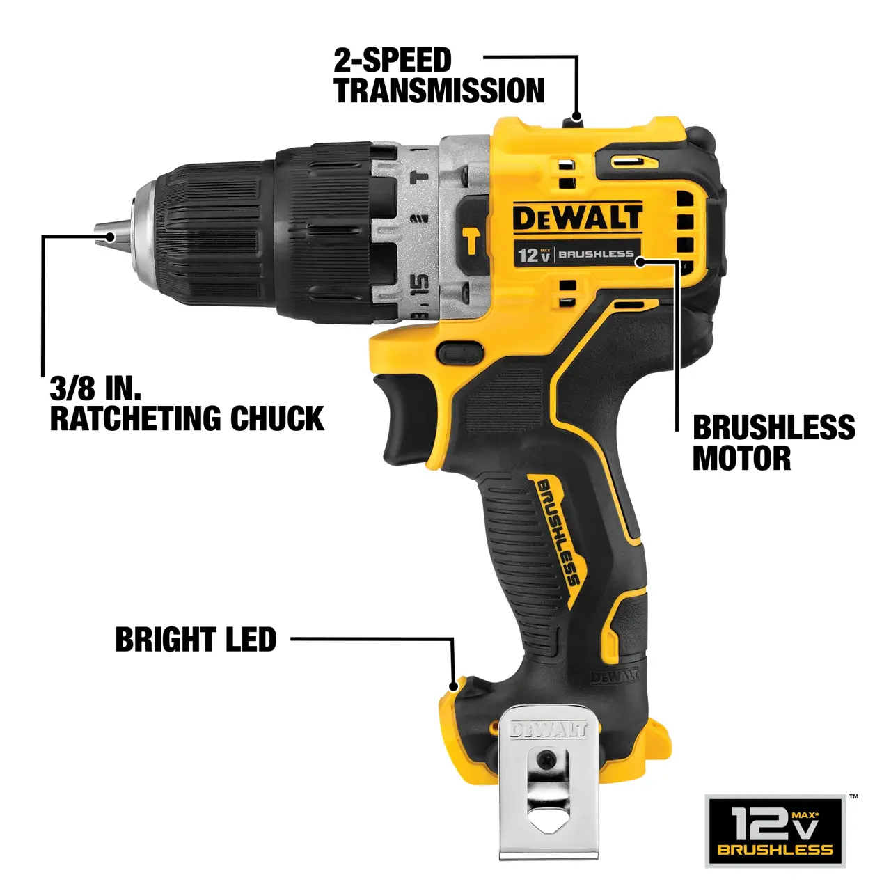 DeWalt XTREME-12V-MAX-BRUSHLESS-CORDLESS-38-HAMMER-DRILL-TOOL-ONLY