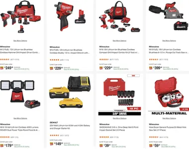 Home Depot Dewalt and Milwaukee Tool Deals of the Day 8-17-26